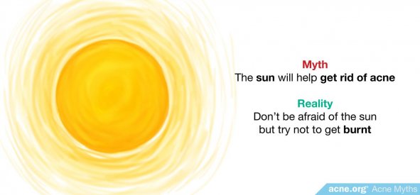 Myth: the sun will help get rid of acne