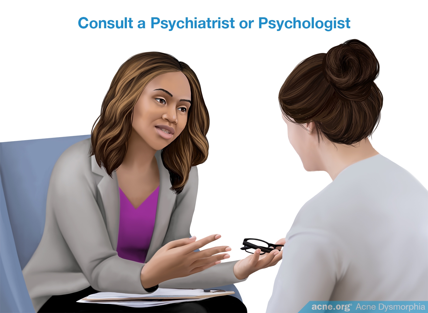 Consult a Psychiatrist or Psychologist for Acne Dysmorphia - Acne.org