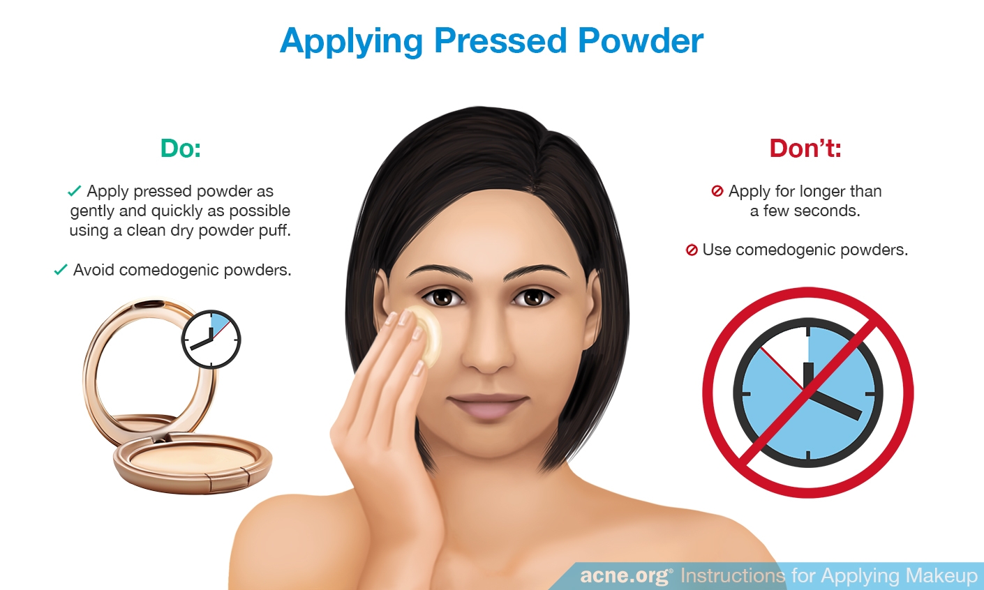 Applying Pressed Powder to Acne-prone Skin