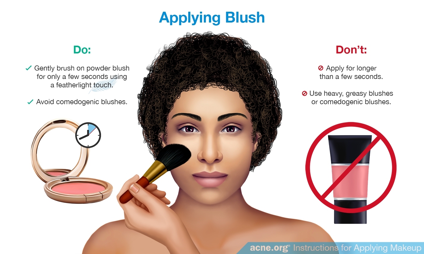 Applying Blush to Acne-prone Skin