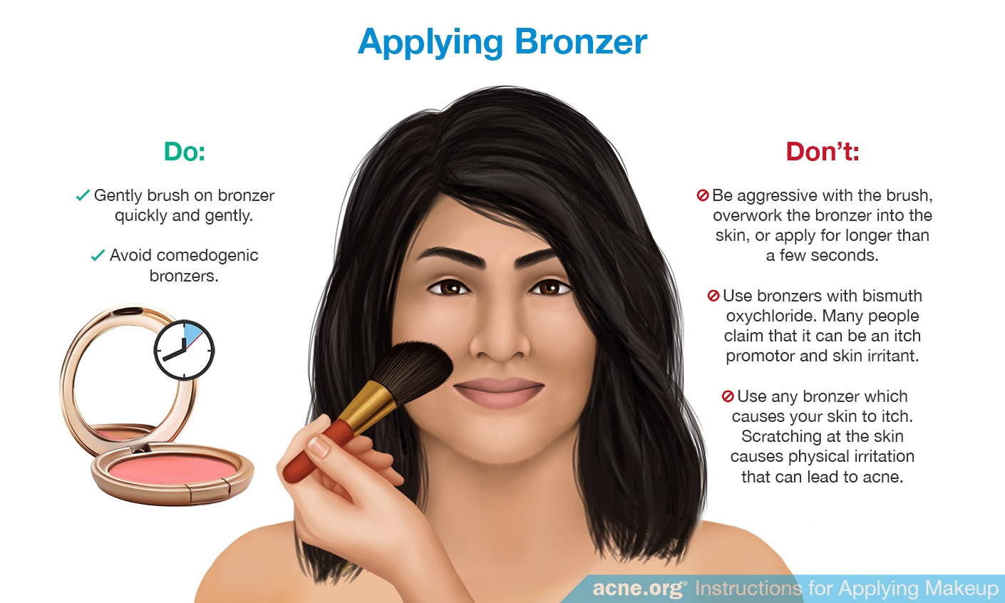 Applying Bronzer to Acne-prone Skin